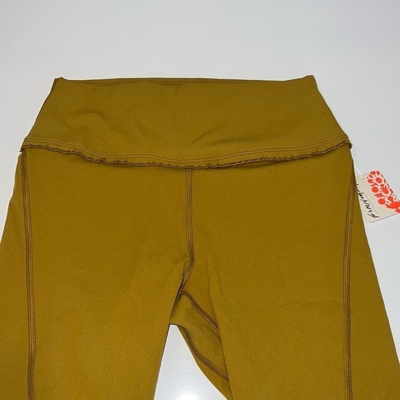 FREE People Yellow Mustard Heart Rate Biker Shorts Size Small in Alchemy - Picture 4 of 15